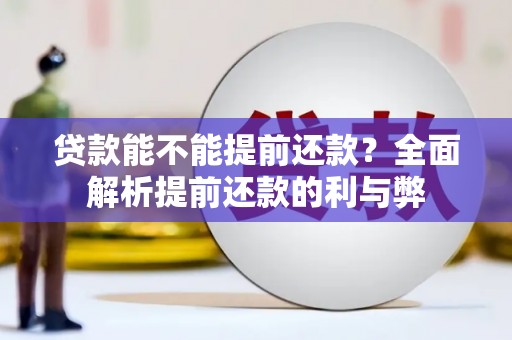 历城贷款能不能提前还款？全面解析提前还款的利与弊
