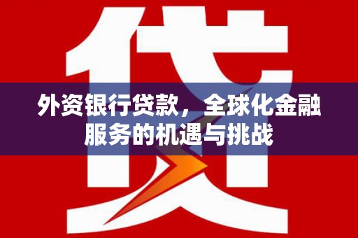 临沭外资银行贷款，全球化金融服务的机遇与挑战