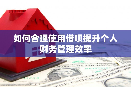 越城如何合理使用借呗提升个人财务管理效率