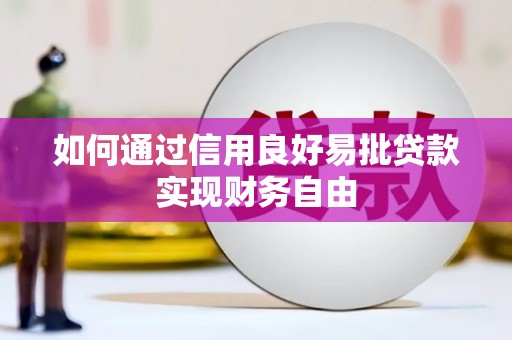盐山如何通过信用良好易批贷款实现财务自由