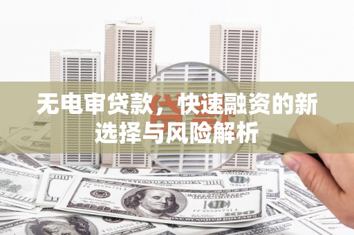 埤头无电审贷款，快速融资的新选择与风险解析