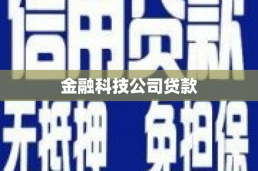 成都金融科技公司贷款